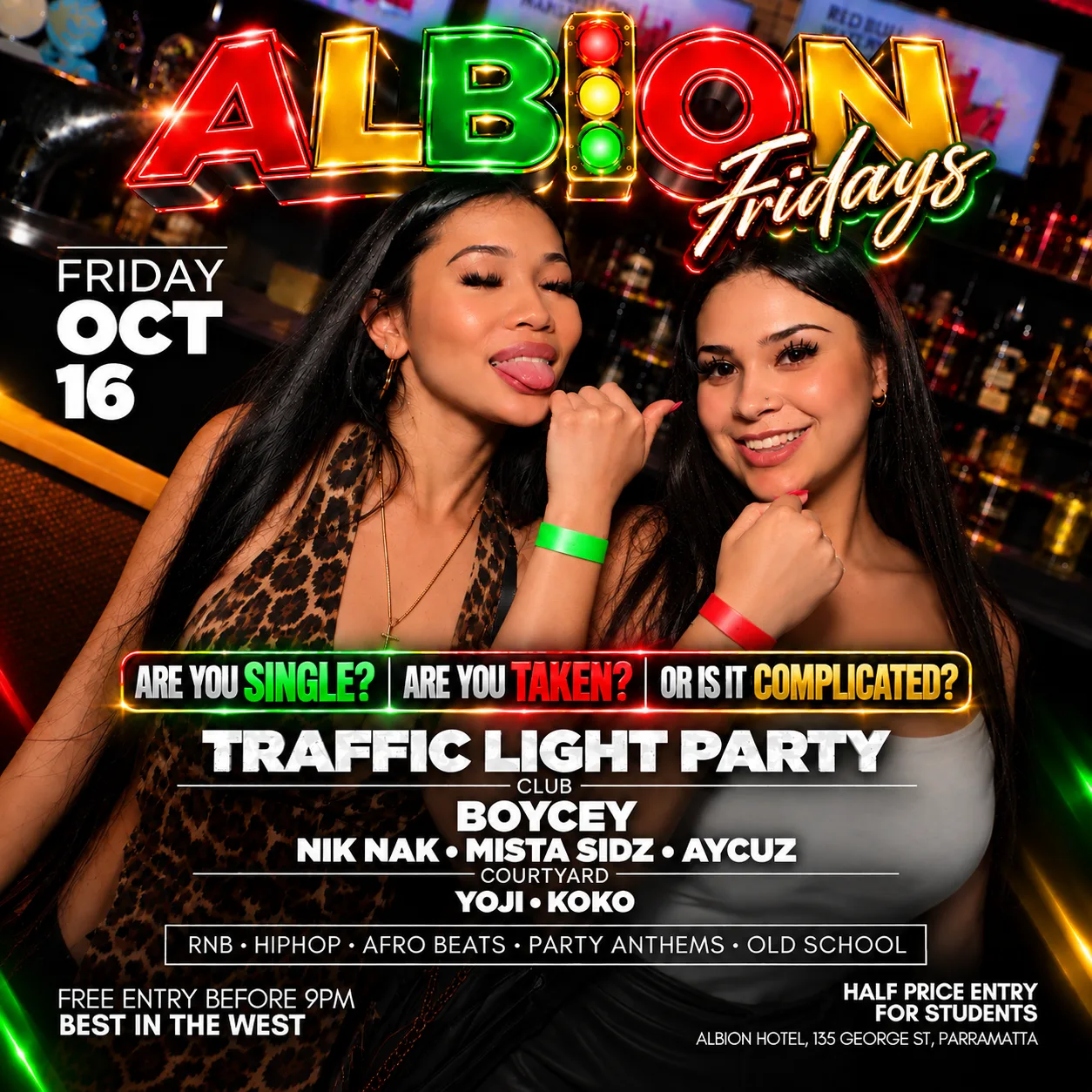 Albion Fridays - Traffic Light Party flyer