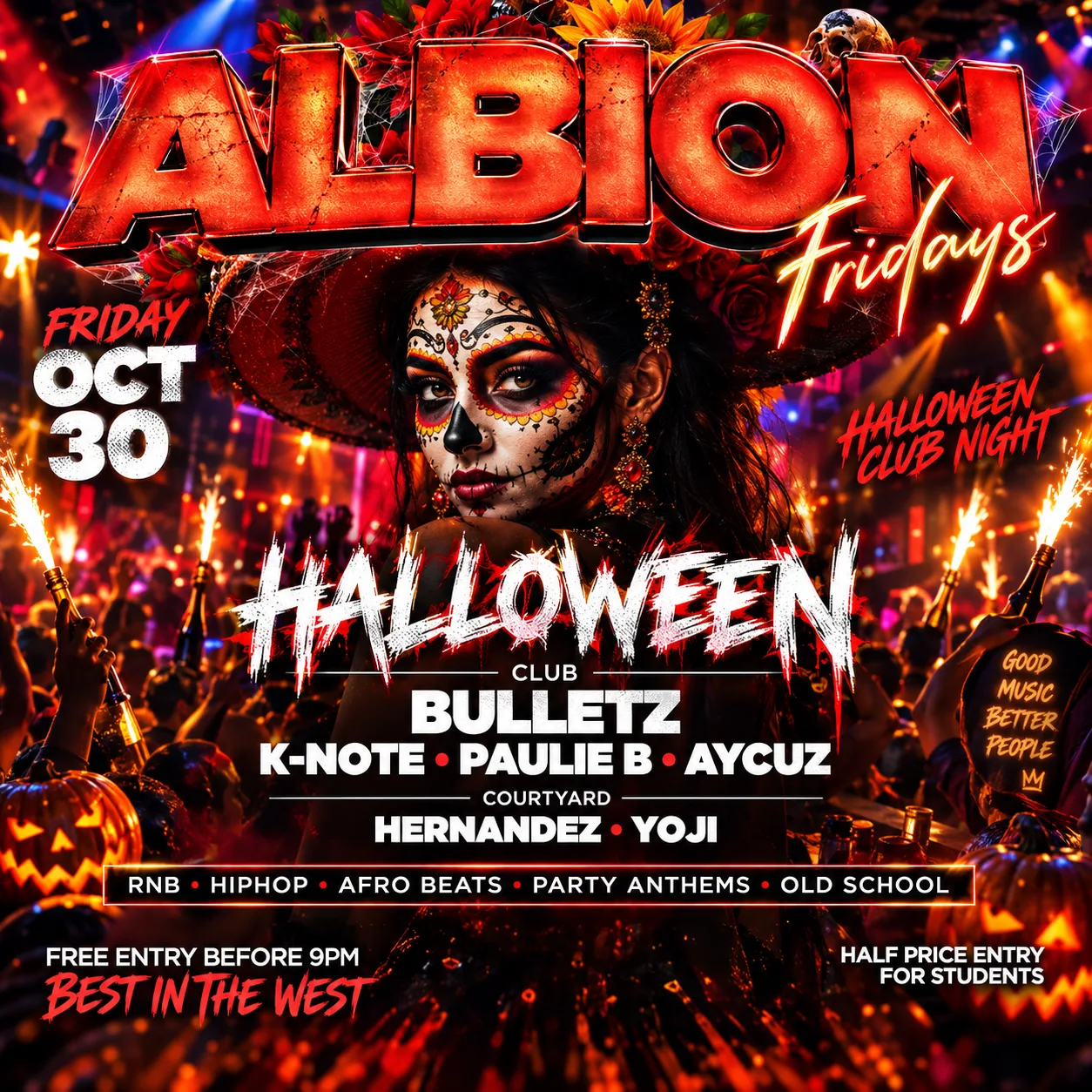 Albion Fridays Halloween Edition flyer